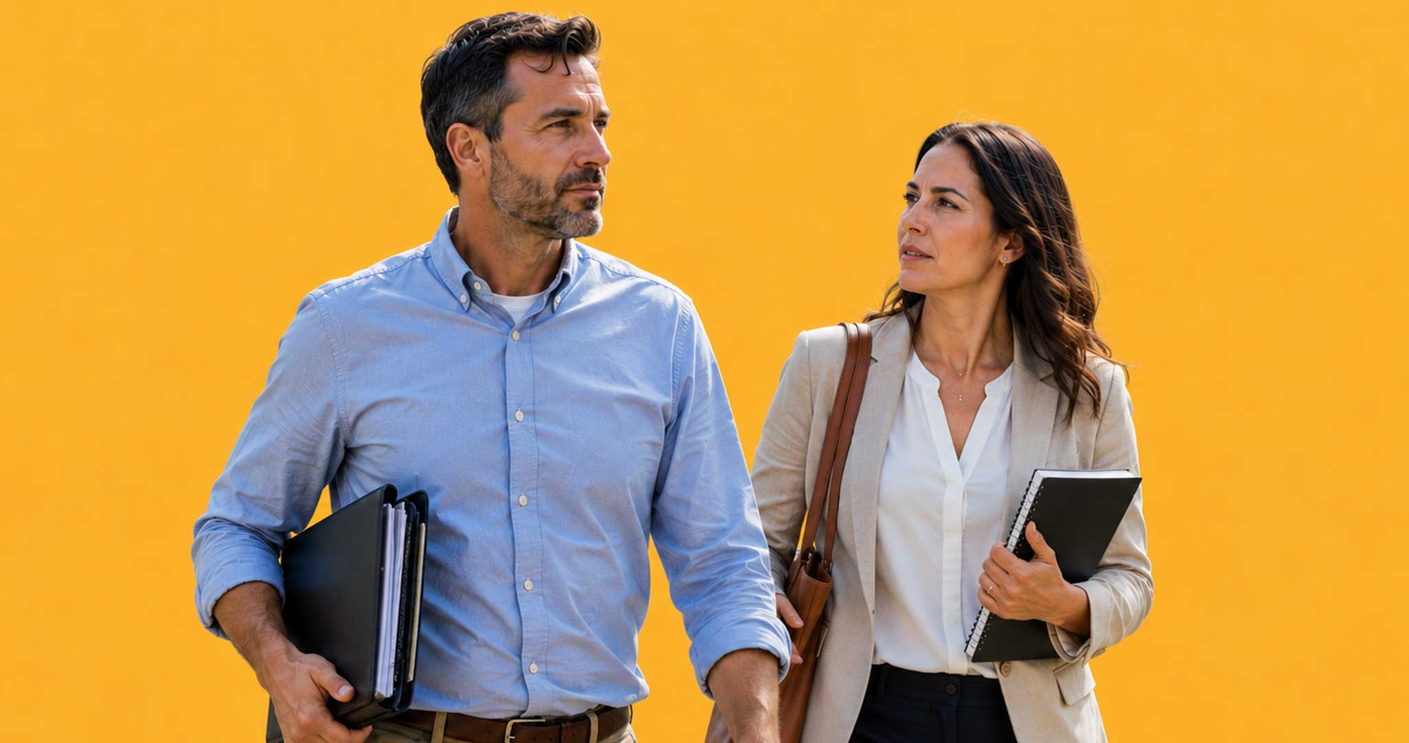 Two board members walking